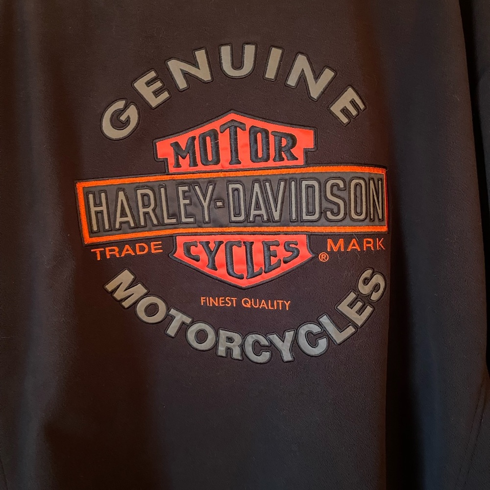 Men’s Big & Tall Harley Davidson 5XL Jacket, Riding gear, black, sewn patches